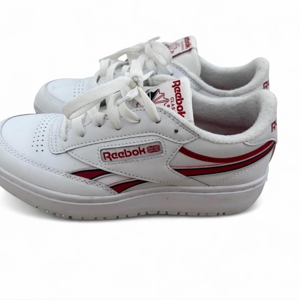 Reebok White Sneakers with Red Accents